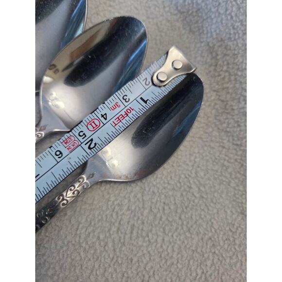 Lot 2 Vintage Interpur Stainless Japan Teaspoon Silverware Flatware Black Swirl - Picture 4 of 6